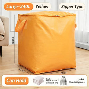 Mishilei Large Moving Packing Bag Storage Bag Waterproof Kalis Air Dustproof Foldable Zipper Handle 240/300/400L
