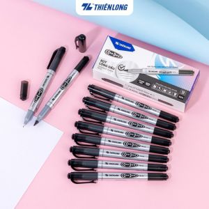 [Hàng chính hãng] Hộp 10 bút lông dầu viết dạ kính Thiên Long Ceedee PM-04 - Bút đi nét tô viền CD PM04