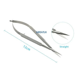 Kéo cắt giác mạc Castroviejo MEDGREAT dụng cụ cầm tay bằng thép không gỉ dụng cụ nhãn khoa và nha khoa.