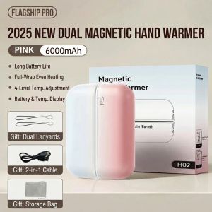 ✅SG Ready Stocks✅ JOMO Split Magnetic Hand Warmer 4 Temp LED Display 6000mAh Portable 720° Heating with Lanyard 暖手宝