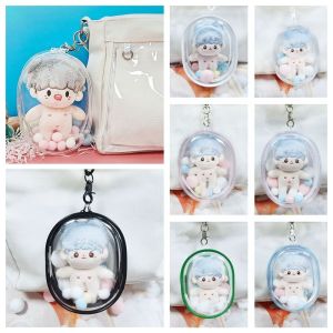 P-CUTE 10/15/16cm Clear Outdoor Bag Transparent Multicolor Storage Case Toy Bag Decoration Doll Display Box