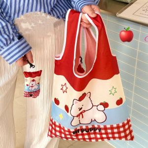 COPOTIYA ไนลอน กระเป๋าช้อปปิ้งพับได้ ใช้ซ้ำได้ คาวาอี้ ถุงเก็บของในซูเปอร์มาร์เก็ต แบบพกพา ไม่ซึมน้ำ กระเป๋าถือ ผู้หญิง