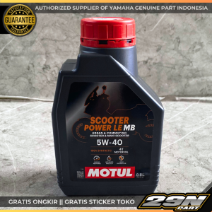 Oli Motor ORIGINAL MOTUL Scooter Power LE MB 5W-40 0.8 L 100% Synthetic Rekomendasi Matic Nmax XMAX Aerox Lexi Fazzio Filano PCX ADV Mio Vario Nouvo
