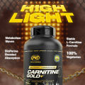 PVL Carnitine Gold+, L- Carnitine Supplement, Metabolic Energizer for Fat Burning, Rapid Absorption, 228 Vege Caps. 
