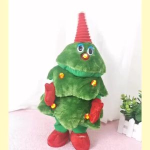 (SG Seller) 35cm Electric Dancing Christmas Tree Plush Toy Christmas Decoration Swinging Singing Christmas Gift PL90