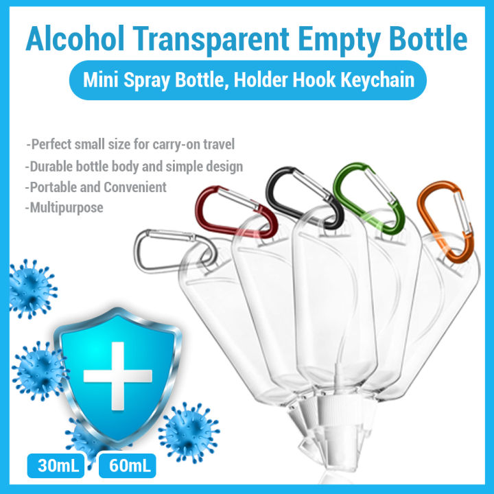 30,60ml Spray Bottle Keychain Portable Alcohol Bottles Empty Hand