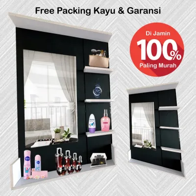TERMURAH RAK MAKEUP GANTUNG + PACKING KAYU / MEJA RIAS GANTUNG / RAK RIAS / MEJA RIAS DINDING / KACA RIAS DINDING CANTIK