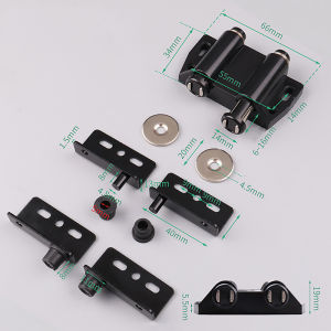 Ginca Hidden Hinge CT Corner Black Double Round Head Plastic Magnetic Door Drawer Cabinet Catch Invisible Door Pivot Hinges