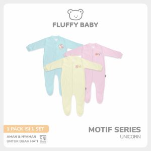 FLUFFY Sleepsuit Unicorn (Isi 3Pcs) KDSK UMB SML