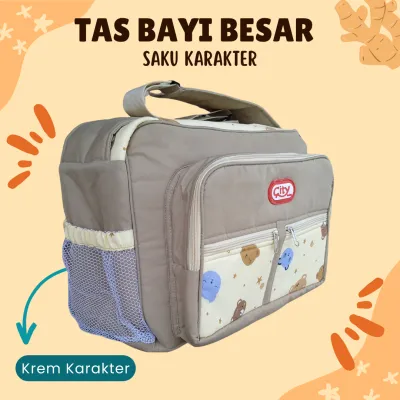 Tas Bayi Besar Multifungsi Saku Karakter Tas Perlengkapan Bayi Ukuran Besar