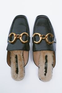 SEPATU WANITA ZARA LOAFER|HEEL 2 CM MODEL CROCO HITAM|mules slip on