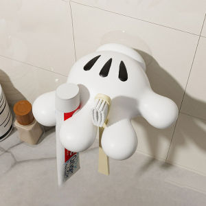 ☀Am888� ที่วางแปรงสีฟัน แบบติดผนัง ตะขอแขวน ไม่ต้องเจาะผนัง พร้อมส่ง