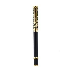 Exquisite Metal Ballpoint Pen Signing Pen Black Ink 0.5mm Medium Point Business Signature Pen for Office Hotel Reception