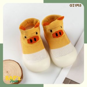 Giày Tập Đi Cho Bé Trai Bé Gái  Giày Bún Cổ Cao Hình Thú Ngộ Nghĩnh BAPs House GI1
