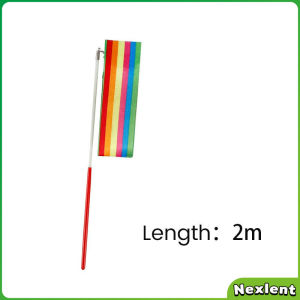 Nexlent Colorful Dance Ribbon Art Gymnastic Gym Ribbons Ballet Streamer Twirling Rod Stick For Training