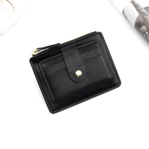 iFASHION 1466 Purse Soft Leather Mini Womens Card Holder Credit ID Card Holders Zipper Slim Wallet Case Coin