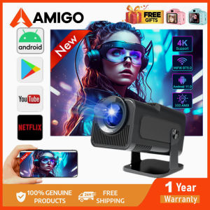 【🔥Buy 2 Get 20% OFF】HY320 Projector 4K Android 11.0 Native 1080P 10000 Lumens Dual Wifi6 BT5.0 Home Cinema Projector for Phone
