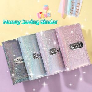 GIORGIONE ปกหนัง PU แฟ้มท้าทาย 100 ซอง นำกลับมาใช้ใหม่ได้ ป้องกันน้ำ สมุดบันทึกการออมเงิน แบบพกพา แวววาว หนังสือการศึกษาการจัดทำงบประมาณ ประหยัดเงินสด