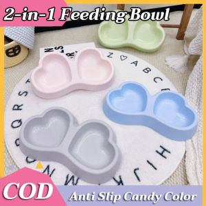 Heart Shape Cat and Dog Food Bowl Bone Shape Pet Food Double Bowls Feed Mangkuk Kucing