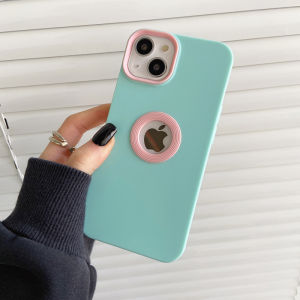 CrashStar With Logo Hole Soft Shockproof Phone Case For iPhone 17 16 15 14 13 12 11 Pro Max Air 16e XS XR X 8 + 7 Plus Contrasting Colors Fashion Phone Casing Simple TPU Silicone Phone Cover Hot Sale