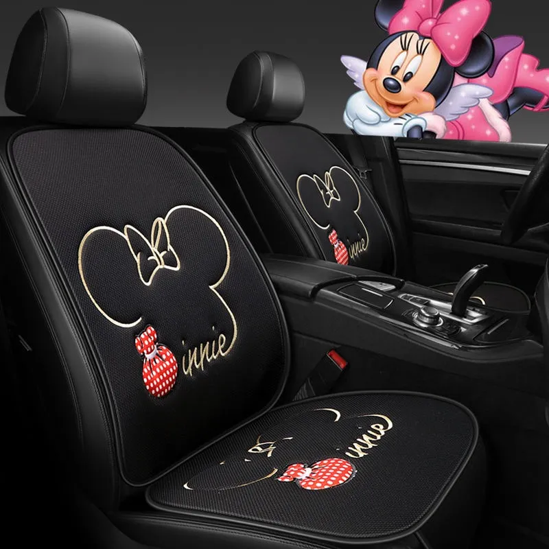 Car seat cushion cute headrest Mickey mouse seat cushion single piece ice  silk cool cushion cartoon car seat cushion breathable seat cover