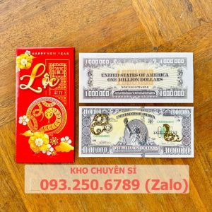 ⭐TẾT 2025⭐ Tờ Tiền 1 Triệu Đô - Triệu USD Kỷ Niệm Hình Con Rắn Mạ Vàng Cao Cấp Lì Xì Tết 2025 May Mắn