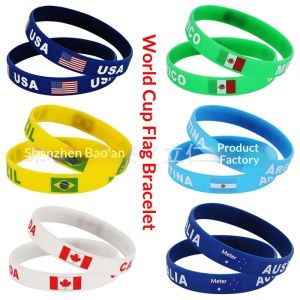 Jjt cờ World Cup Vòng đeo tay silicon thời trang thể thao Kỷ Niệm Quà Tặng phù hợp cho người hâm mộ lễ hội lễ kỷ niệm quà tặng