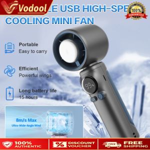 Portable Hand Held Personal Turbo Fan 199 Gear Speed Wind USB Rechargeable Portable Hand Fan Digital Power & Speed Display for Outdoor Camping Travel