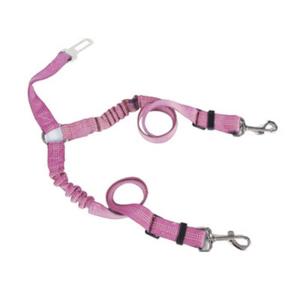 Dog Seat Belt Harness for Car - 2-in-1 Leash and Restraint Secures Adjustable Bungee Strong Durable for Dog Cat
