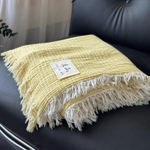 【discount store】2025 new cotton multi-functional gauze blanket sofa blanket high-end office nap decorative blanket soft and delicate