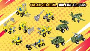 Creative Metal Building Blocks Sets DIY Assembly Excavator Truck Model Kit Engineering Vehicle Bricks Educational Toys for Boys2026
