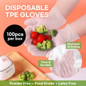 New Food Grade TPE Safety Gloves | Powder-Free Latex-Free Heat-Resistant Kitchen Gloves for Cooking & Baking