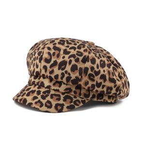 CXXP Octagonal Shape Newsboy Cap Animal Print Sun Protection Beret Hat Fashion Vintage Style Painter Hat For Women