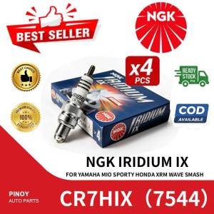 NGK Iridium IX Spark Plugs CR7HIX (7544) for Yamaha Mio Sporty Honda XRM Wave Smash - 4 Pack - Best Seller - Ready Stock - COD Available