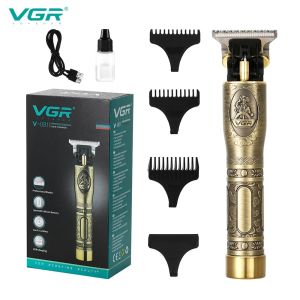 Original VGR Hair Clipper Professional Rechargeable Personal Care Vintage Engraving Scissors T9 Trimmer USB Reduction Barber V081