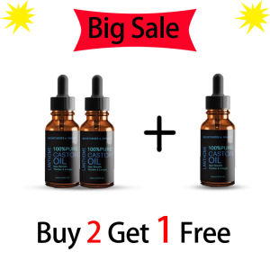 LANTHOME 100% Pure Natural Castor Oil Hair Eyelash Eyebrow Growth Serum Anti Hair Loss Moisturize Scalp Repair Split Ends Prevent Dry Brittle Hair For Thicker Longer Hair Fuller Lashes & Brows With Free Lash Brush