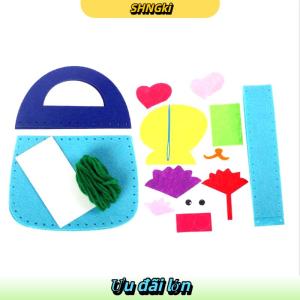 SHNGki 8Pcs Trẻ Em May Kit DIY Cảm Thấy Bộ Dụng Cụ May Mầm Non Giáo Dục Đồ Chơi Thủ Công Cảm Thấy Với An Toàn Kim Cho Bé Trai Cô Gái Người Mới Bắt Đầu