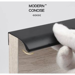 Modern Recessed Black handle Hidden cabinet handle closet