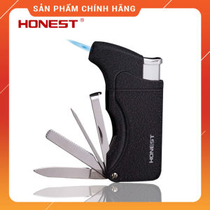 Hộp Quẹt Bật Lửa khò gas 1 tia kiêm bộ dụng cụ đa năng Honest BCZ241 thiết kế đẹp độc lạ - dùng gas cao cấp ( giao màu ngẫu nhiên )