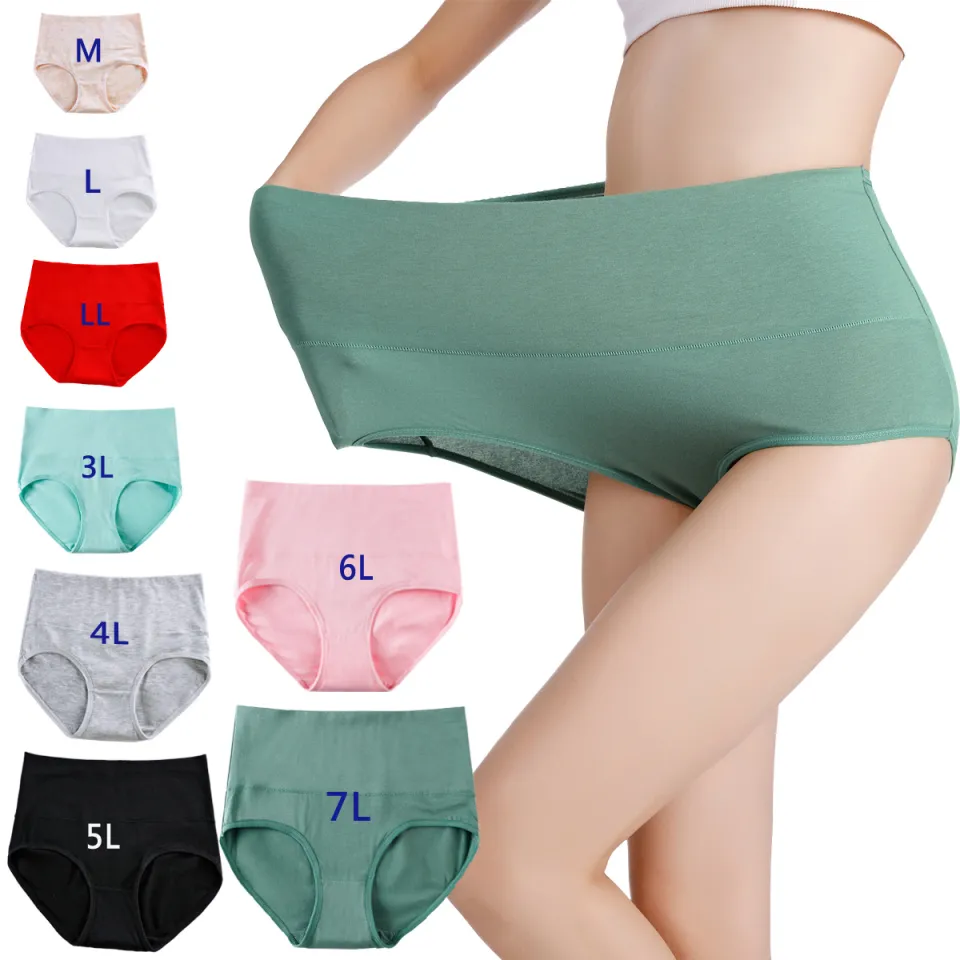 Black Plus Size Modal Panties For Women, High Waist Thin And