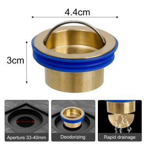 3Pcs Brass Floor Drain Core Odor Insect Proof Floor Drain Sewer Backflow Drainer Rapid Floor Drainage Core Sewer Anti-Clogging Valve