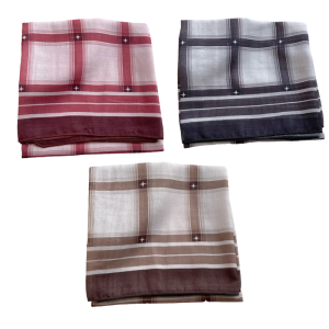 Timeworn Encouraged Checkered Neckerchief Cotton Fabric Foldable Scarf for Casual Stylish Looks