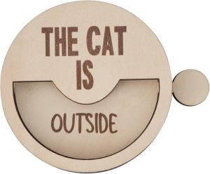Cat is In or Out Sign ReminderCat Inside Outside Wooden Door SignWoodReminders Sign for CatLovers Cat Signs Reminder Decor Yard Door Window