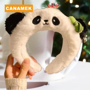 【CANAMEK】 Cute Cartoon Panda Plush Headband For Womens Face Washing Amusement Park Funny And Creative Headband For Zoo Hair Accessories