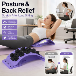 Yoga Corrector Back Stretcher Lumbar Support Massager Posture Relaxation Device for Spine Alignment