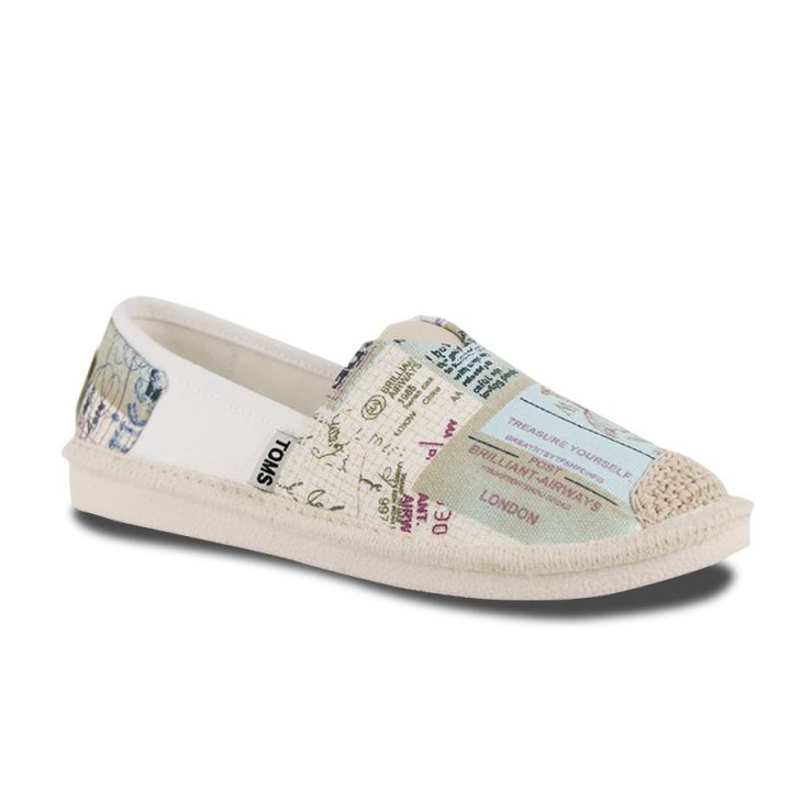 Toms Shoes Canvas Slip On Espadrille Shoes For Women Low Cut Lazada PH