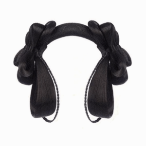 GBDSVD Traditional Hanfu Wig Headband Chinese Hair Band Bow Bun Head Wig Gentle Natural Twist Braid Hair Chignon Women