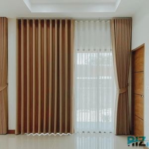 Hordeng Jendela pendek pintu kamar tidur Model Pollos Bahan Black Out 85% Import Motip Serat Zelitha