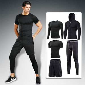 HOLA Sportswear Mens Running Sets Gym Fitness Tracksuit Compression Basketball Underwear Suits Clothes