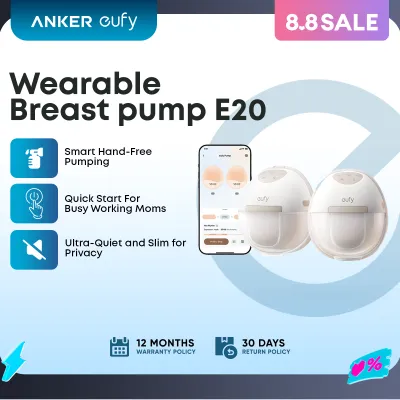 [BESTSELLER] eufy by Anker E20 Wearable Breast Pump with Warming Feature – Hands-Free Portable & Comfortable Pumping